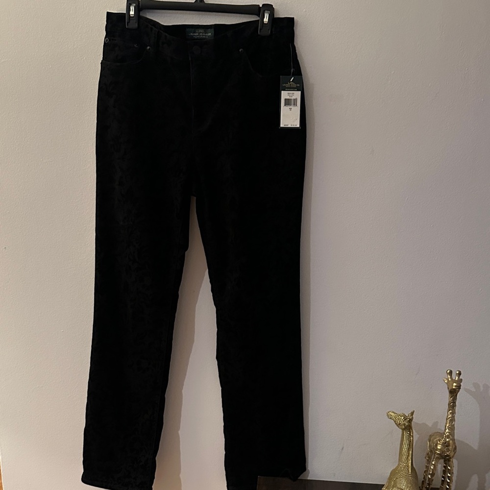 Lauren Ralph Lauren Black Floral Straight Leg Pants - Picture 3 of 10